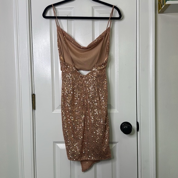 Saints + Secrets Elegant Rose Gold Sequin Dress - Picture 6 of 9